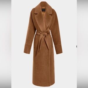 Sentaler Boucle Alpaca Long Belted Coat